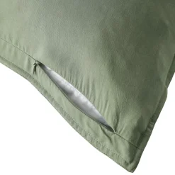 Taie D'Oreiller, Traversin|EMINZA Taie d'oreiller carrée lyocell Tencel™ lavé (63 x 63 cm) Olivia Vert romarin