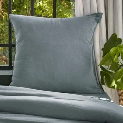Taie D'Oreiller, Traversin|EMINZA Taie d'oreiller carrée lyocell Tencel™ lavé (80 x 80 cm) Olivia stone Bleu