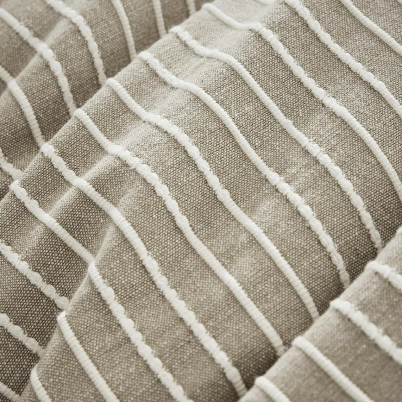 Taie D'Oreiller, Traversin|EMINZA Taie d'oreiller carrée réversible coton texturé et percale (60 x 60 cm) Alice Ecru