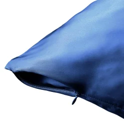 Taie D'Oreiller, Traversin|EMINZA Taie d'oreiller carrée soie de mûrier (80 x 80 cm) Mizuki Bleu marine