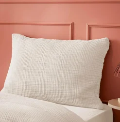 Taie D'Oreiller, Traversin|EMINZA Taie d'oreiller quadruple gaze de coton (50 x 80 cm) Victoria x Gaïa Pampa Beige