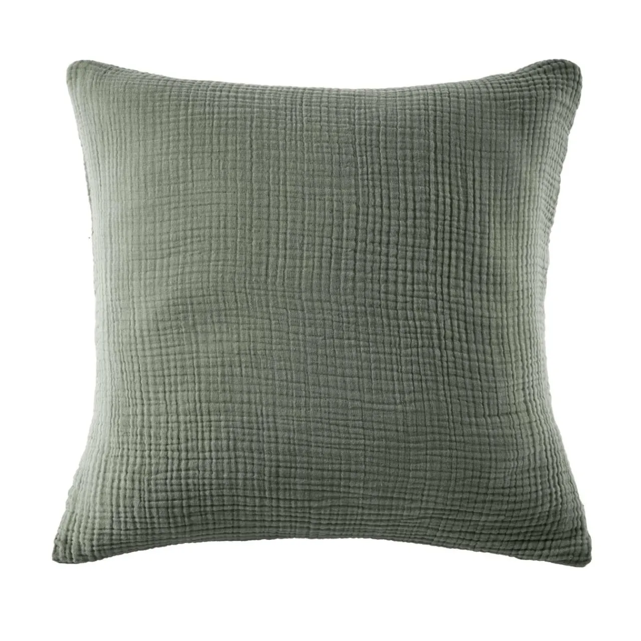 Taie D'Oreiller, Traversin|EMINZA Taie d'oreiller quadruple gaze de coton (60 x 60 cm) Victoria x Gaïa Vert romarin