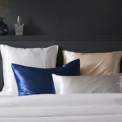 Taie D'Oreiller, Traversin|EMINZA Taie d'oreiller rectangulaire soie de mûrier (50 x 80 cm) Mizuki he Blanc