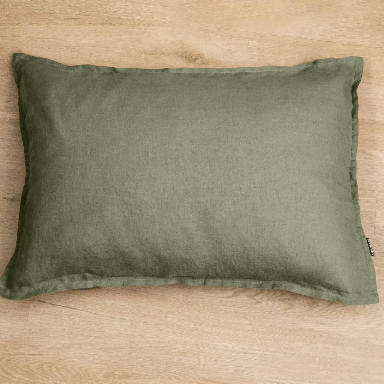 Taie D'Oreiller, Traversin|EMINZA Taie d'oreiller rectangulaire lin lavé (50 x 80 cm) Louise Vert romarin