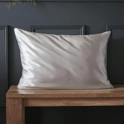 Taie D'Oreiller, Traversin|EMINZA Taie d'oreiller rectangulaire soie de mûrier (50 x 80 cm) Mizuki Gris clair