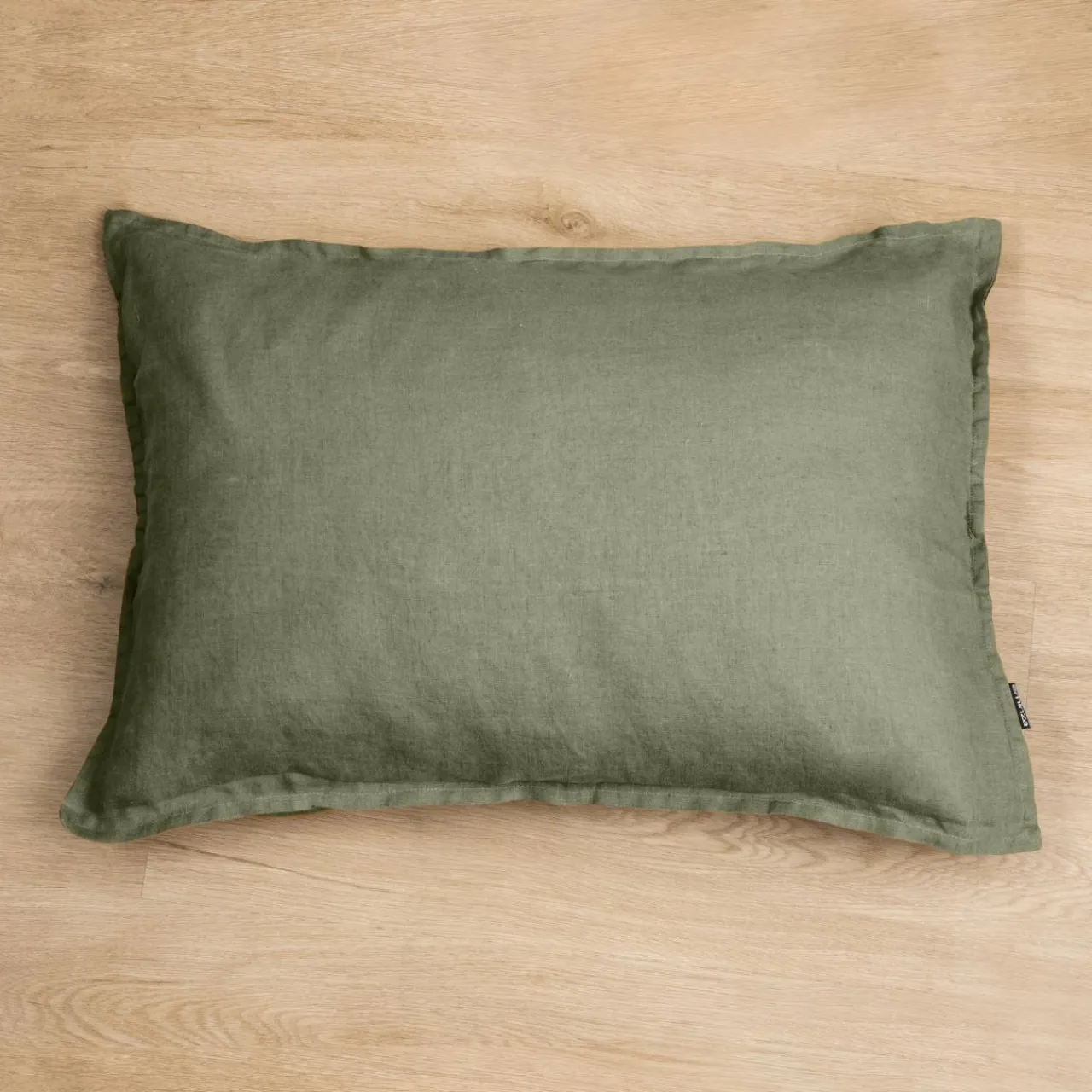 Taie D'Oreiller, Traversin|EMINZA Taie d'oreiller rectangulaire lin lavé (50 x 70 cm) Louise Vert romarin