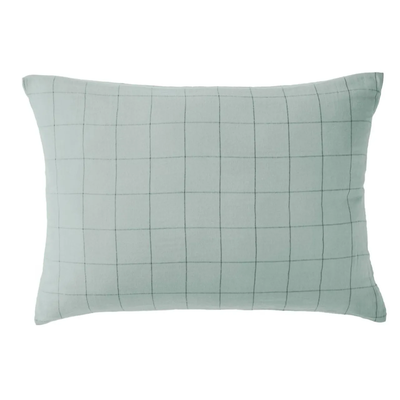 Taie D'Oreiller, Traversin|EMINZA Taie d'oreiller rectangulaire gaze de coton (50 x 70 cm) Gaïa Match Vert Eucalyptus