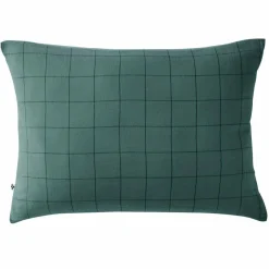 Taie D'Oreiller, Traversin|EMINZA Taie d'oreiller rectangulaire gaze de coton (50 x 70 cm) Gaïa Match Bleu canard