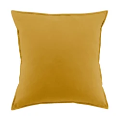 Taie D'Oreiller, Traversin|EMINZA Taie d'oreiller rectangulaire flanelle de coton (50 x 80 cm) Nina Jaune ocre
