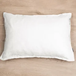 Taie D'Oreiller, Traversin|EMINZA Taie d'oreiller rectangulaire lin lavé (50 x 80 cm) Louise he Blanc