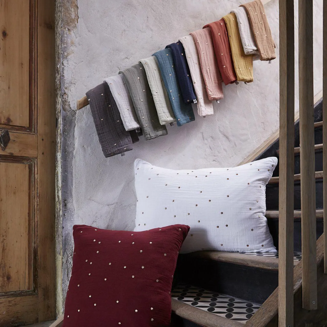 Taie D'Oreiller, Traversin|EMINZA Taie d'oreiller rectangulaire gaze de coton (50 x 70 cm) Gaïa Chic Terracotta