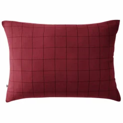 Taie D'Oreiller, Traversin|EMINZA Taie d'oreiller rectangulaire gaze de coton (50 x 70 cm) Gaïa Match Lie de vin Bordeaux