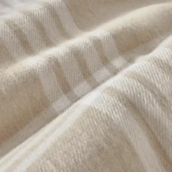 Taie D'Oreiller, Traversin|EMINZA Taie d'oreiller rectangulaire flanelle de coton (50 x 80 cm) Nina carreaux Beige Carreau Beige