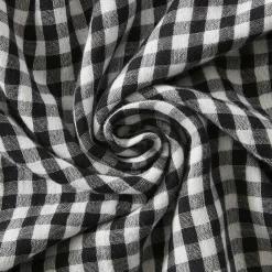 Taie D'Oreiller, Traversin|EMINZA Taie d'oreiller rectangulaire gaze de coton (50 x 70 cm) Gaïa vichy e Noir