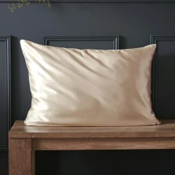 Taie D'Oreiller, Traversin|EMINZA Taie d'oreiller rectangulaire soie de mûrier (50 x 80 cm) Mizuki pampa Beige