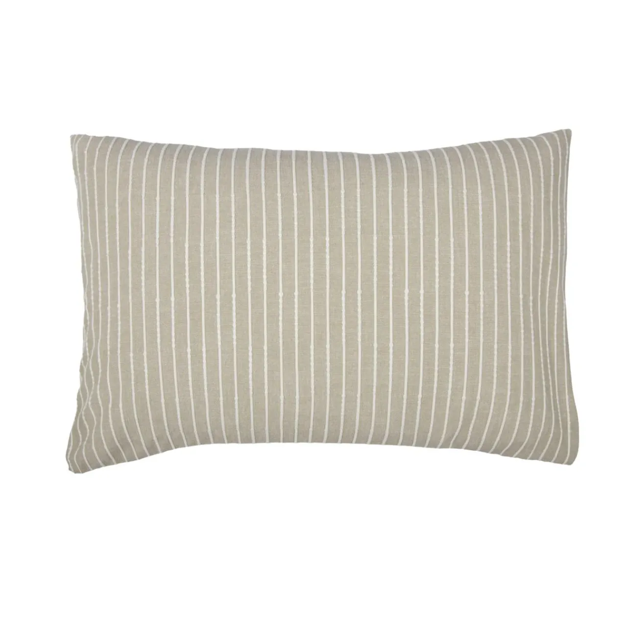 Taie D'Oreiller, Traversin|EMINZA Taie d'oreiller rectangulaire réversible coton texturé et percale (50 x 70 cm) Alice Ecru