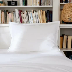 Taie D'Oreiller, Traversin|EMINZA Taie d'oreiller rectangulaire percale de coton (50 x 70 cm) Cali Blanc