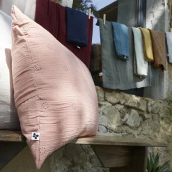 Taie D'Oreiller, Traversin|EMINZA Taie d'oreiller rectangulaire gaze de coton (50 x 70 cm) Gaïa Boho Jaune safran