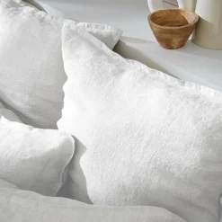 Taie D'Oreiller, Traversin|EMINZA Taie d'oreiller rectangulaire lin lavé (50 x 70 cm) Louise he Blanc