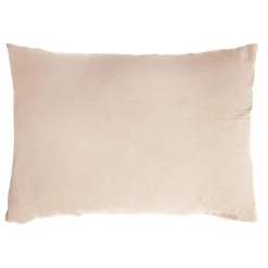 Taie D'Oreiller, Traversin|EMINZA Taie d'oreiller rectangulaire gaze de coton (50 x 80 cm) Gaïa Rose poudré