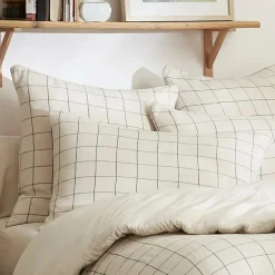 Taie D'Oreiller, Traversin|EMINZA Taie d'oreiller rectangulaire gaze de coton (50 x 70 cm) Gaïa Match pampa Beige