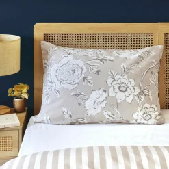 Taie D'Oreiller, Traversin|EMINZA Taie d'oreiller Rectangulaire Coton (50 x 70 cm) Lara Beige