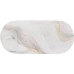 Linge De Bain|Tapis De Bain|TENDANCE Tapis de bain caoutchouc naturel antidérapant (45 x 100 cm) Iconic Blanc