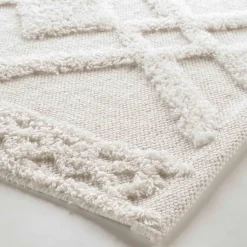 Tapis Salle De Bain/Wc|DOUCEUR D'INTERIEUR Tapis de bain coton (50 x 80 cm) Gladis Blanc