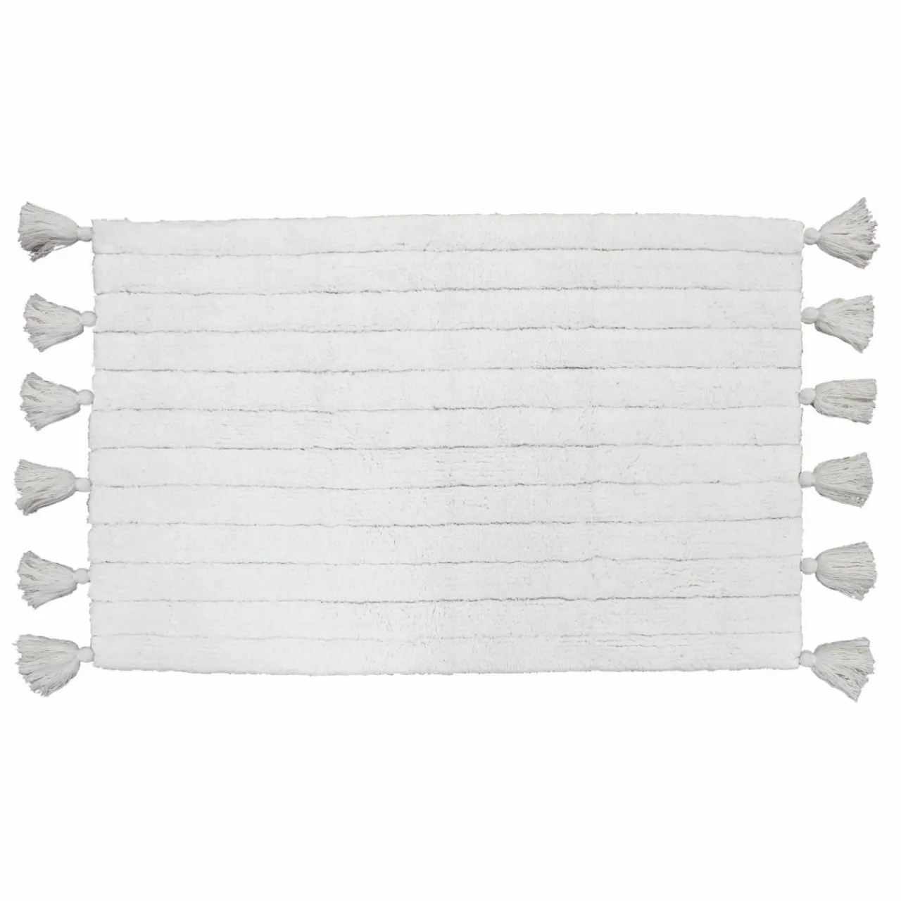 Tapis Salle De Bain/Wc|DOUCEUR D'INTERIEUR Tapis de bain coton (50 x 80 cm) Minatis Blanc