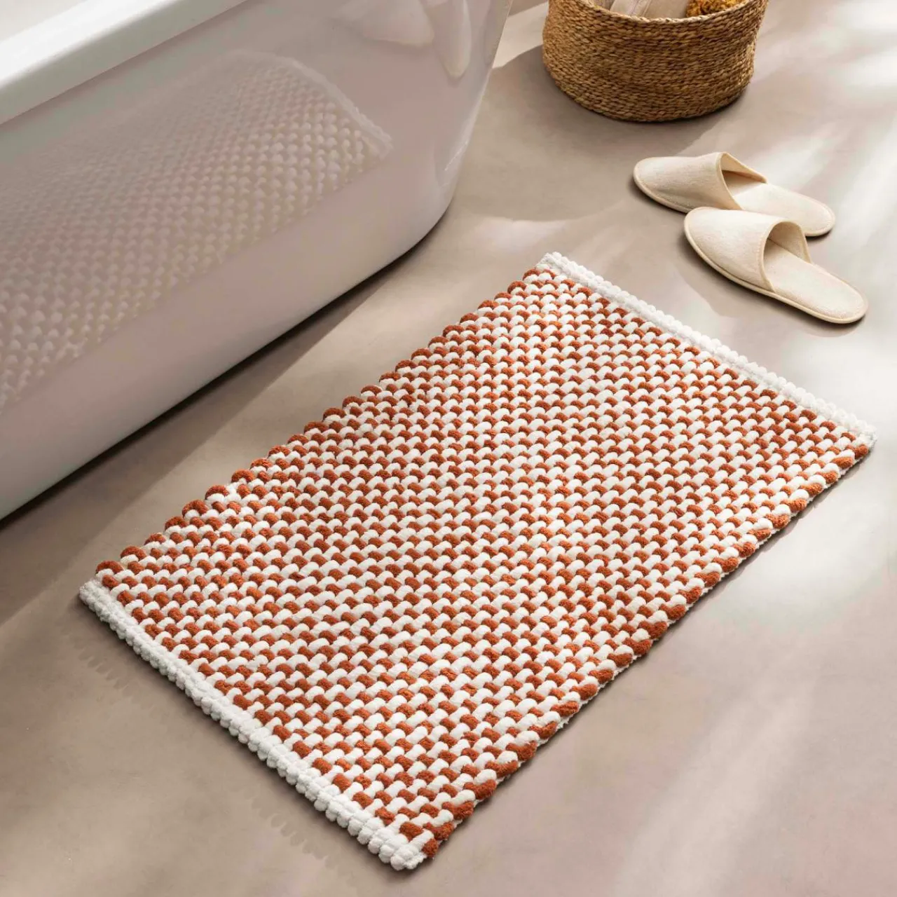 Linge De Bain|Tapis De Bain|douceur d'intu017drieur Tapis de bain coton (50 x 80 cm) Rafael Terracotta