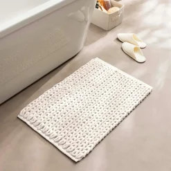Linge De Bain|Tapis De Bain|douceur d'intu017drieur Tapis de bain en coton (50 x 80 cm) Ariel Ecru