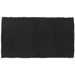 Linge De Bain|Tapis De Bain|TENDANCE Tapis de bain microfibre (45 x 90 cm) Maille Noir