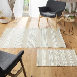 Tapis De Chambre/Salon|DOUCEUR D'INTERIEUR Tapis de salon coton (60 x 90 cm) Blanca Beige