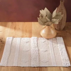 Tapis De Chambre/Salon|DOUCEUR D'INTERIEUR Tapis de salon coton (60 x 90 cm) Athos Ecru