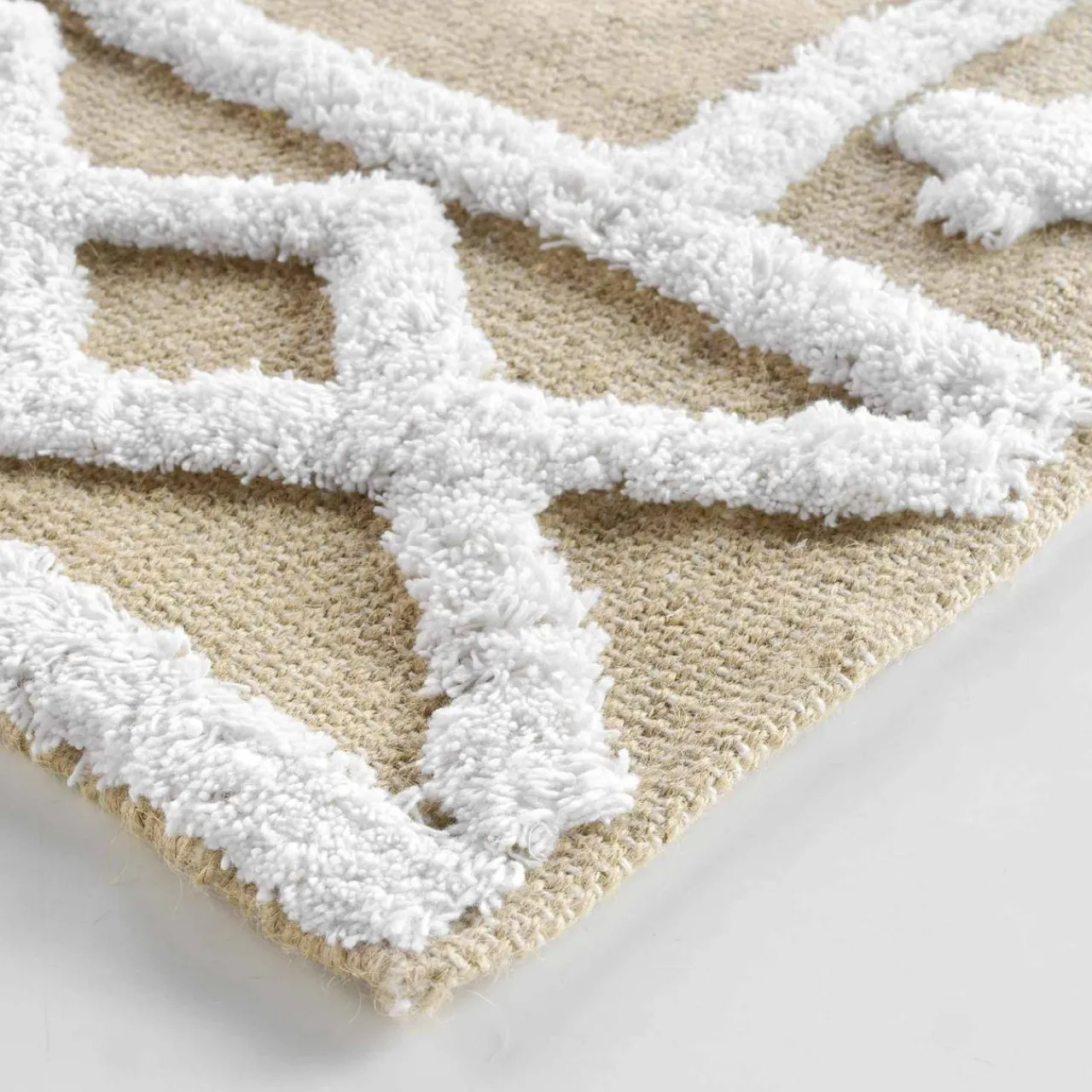 Tapis De Chambre/Salon|DOUCEUR D'INTERIEUR Tapis de salon jute et coton (120 x 170 cm) Medine Beige