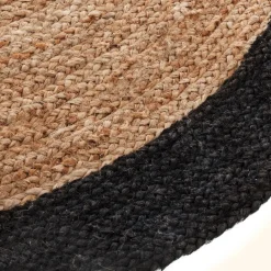 Tapis De Chambre/Salon|ATMOSPHERA Tapis de salon jute rond (120 cm) Bord Noir