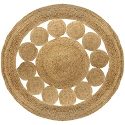 Tapis De Chambre/Salon|ATMOSPHERA Tapis de salon jute rond (120 cm) Vent naturel Beige