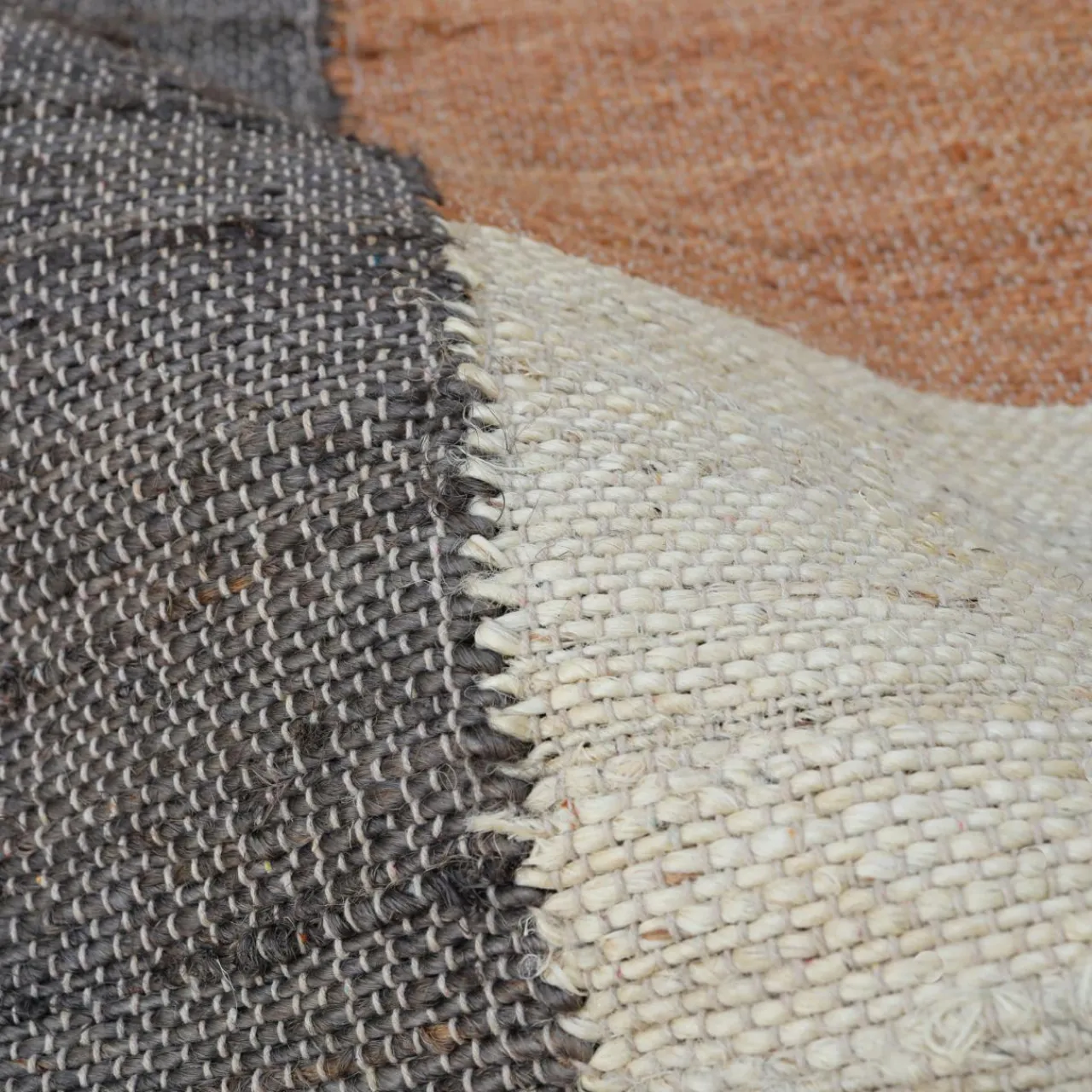 Tapis De Chambre/Salon|EMINZA Tapis de salon rectangulaire jute et coton (160 x 230 cm) Freya Multicolore