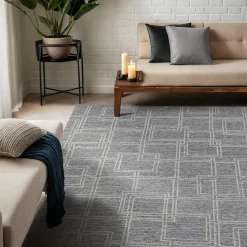 Tapis De Chambre/Salon|EMINZA Tapis de salon rectangulaire laine tuftée (160 x 230 cm) Yutoo Gris