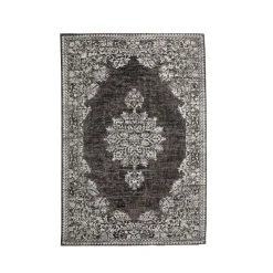 Tapis De Chambre/Salon|EMINZA Tapis de salon rectangulaire jacquard (140 x 200 cm) Sana Gris