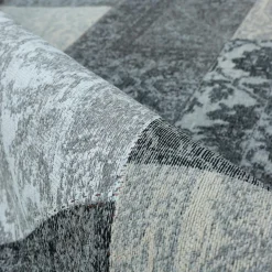 Tapis De Chambre/Salon|EMINZA Tapis de salon rectangulaire jacquard (160 x 230 cm) Rishi et gris Noir