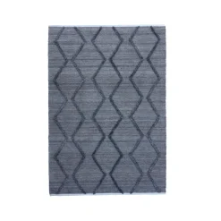 Tapis De Chambre/Salon|EMINZA Tapis de salon rectangulaire matière recyclée tuftée (160 x 230 cm) Noori Gris
