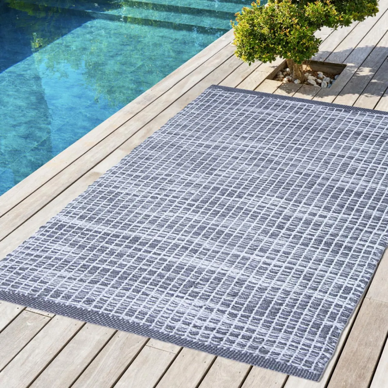 Tapis D'Extérieur|Tapis D'Extérieur|L'EFFET PAPILLON Tapis d'extérieur rectangulaire (50 x 80 cm) Bono Gris Graphite