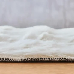 Tapis De Chambre/Salon|EMINZA Tapis fausse fourrure (60 x 120 cm) Toronto Ivoire