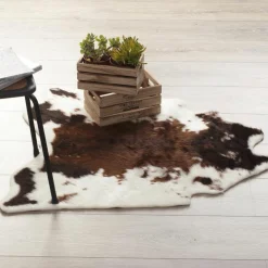 Tapis De Chambre/Salon|ATMOSPHERA Tapis fausse peau de vache (100 x 94 cm) Vache Marron