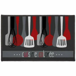 Tapis De Cuisine|DOUCEUR D'INTERIEUR Tapis multi-usage (50 x 80 cm) Cuisinette Rouge