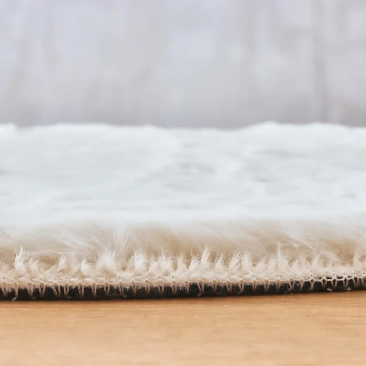 Tapis De Chambre/Salon|EMINZA Tapis rond fausse fourrure (80 cm) Finn Blanc