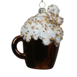 Décoration De Sapin|KAEMINGK Tasse à café à suspendre (H9 cm) Pailletée Brun Marron