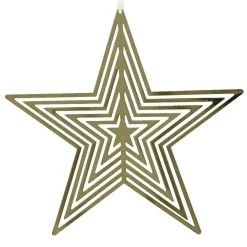 Décoration De Sapin|KAEMINGK Étoile de Noël à suspendre métal (D10 cm) Sainte-Luce Or