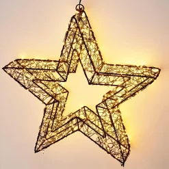 Déco Et Objet Lumineux|KOOPMAN Étoile lumineuse à suspendre 500 Micro LED (D38 cm) Star Light et blanc chaud Noir